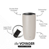 Voyager Tumbler with Clear Flip Lid & Straw Q9